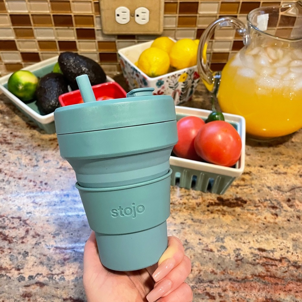 NEW TEAL STOJO 16 OZ COLLAPSIBLE CUP
